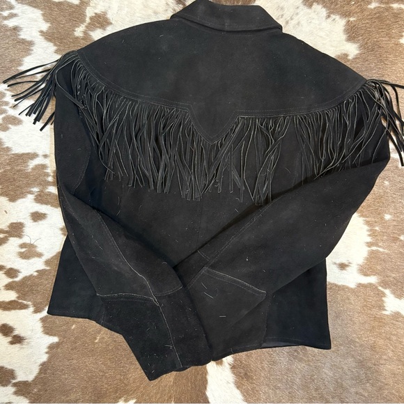 PIONEER Women's Black Fringe Blazer jacket size Medium Large - Picture 12 of 12